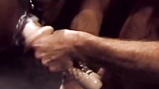 CentralFisting.com - Black gay's tight ass stretched by a massive dildo in hardcore p