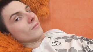 UncutSkin.com - Ass bandit Eryk plays with his uncut rock solid cock solo