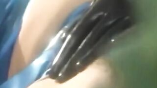 PussyCatsLatex.com - Anastasia's anal adventure with vintage latex digits