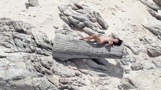 Cutie Celeb Adrianna Nakedly Strolled Along the Beach Shore