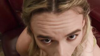 Petite stepdaughter Khloe Kingsley is almost caught while fucking her stepdad