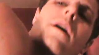 Blonde babe fucks young jock with strapon before doggstyle