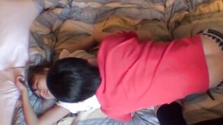 Voyeur young Japanese couple bangs after vibrator foreplay