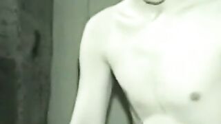 Cute amateur guy jerking off big dick and fucking sex doll