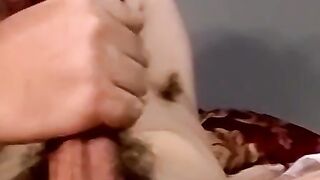 Young hairy amateur with glasses sucked dry by mature homo