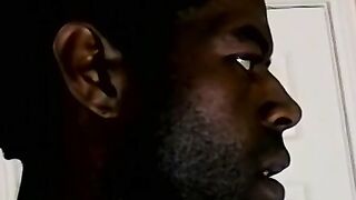 Black amateur masturbates his BBC solo and cums