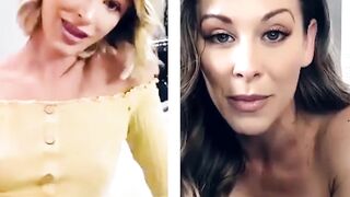 Cherie DeVille and Emma Hix have naughty fun on video chat