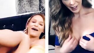 Cherie DeVille and Emma Hix have naughty fun on video chat