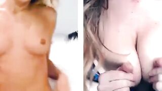 Cherie DeVille and Emma Hix have naughty fun on video chat