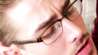 Gay jock lovers passionately kiss and raw fuck after rimjob