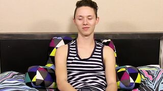 Interviewed and then asked to toy with his tight greasy ass