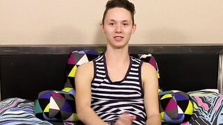 Interviewed and then asked to toy with his tight greasy ass