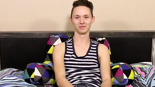 Interviewed and then asked to toy with his tight greasy ass
