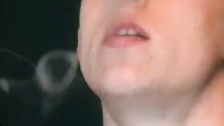 Softcore uncut cock jerking and smoking in the living room by horny Maxim