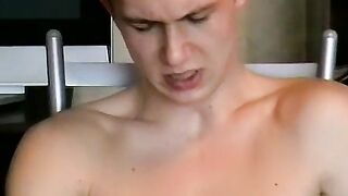 Softcore uncut cock jerking and smoking in the living room by horny Maxim