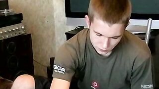 Softcore uncut cock jerking and smoking in the living room by horny Maxim