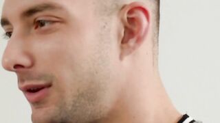 Big guy Johnny B empties his load of cum all over the stunning young dude