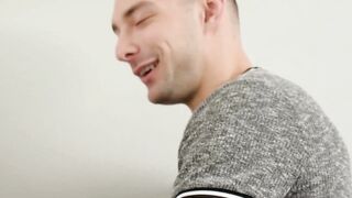 Big guy Johnny B empties his load of cum all over the stunning young dude
