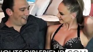 Emma Hix wears beauty underwear before her fan rips it off and fucks her