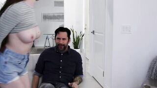 Stepdaughter Hazel Moore craves for his stepdads big cock in her tight ass hole