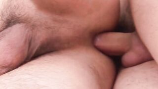 Homosexual jizz after bareback assfucking