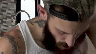Hairy stepdad films penetrating his twink balls profound and crude