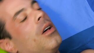I ride muscled Daddy Mike Manchester huge dick after slurping it