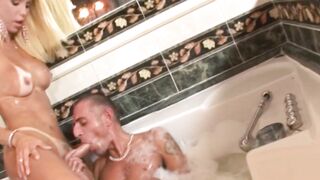 Transsexual man and woman have a three-way