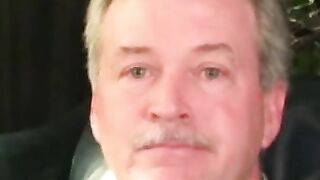 Older hairy man does solo interview and masturbates on cam