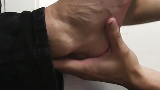 Muscular masked hunk foot worshiped and toe sucked