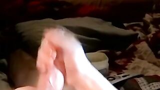 Straight guy cums hard after masturbation and blow from perv