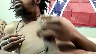 Mature homo helps a black dude cum with his mouth