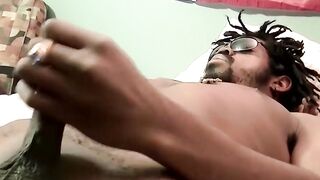 Mature homo helps a black dude cum with his mouth