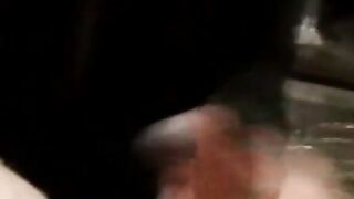 Amateur jerks off while black guy licks his cock and balls