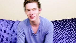 Twink interviewed before shoving fingers inside of his ass