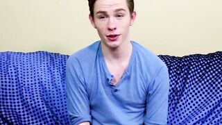 Twink interviewed before shoving fingers inside of his ass