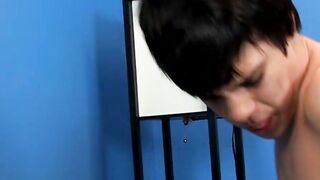 Submissive twink Kyler Moss spanked and ravaged by young gay