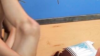 Submissive twink Kyler Moss spanked and ravaged by young gay