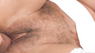 Mature bushy ugly old lady wants sex into nylons