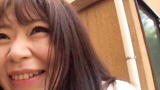 Beautiful Japanese cougar with long ass bicycle riding and sex