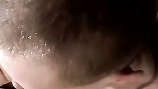Kinky amateur gets warm facial after hot interracial blowjob