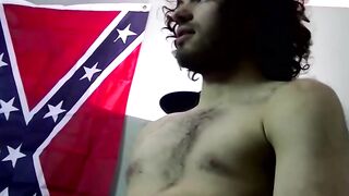 Solo amateur stud wanks off his hard cock and cums