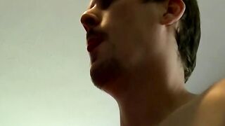 Mature homo facialized after bareback sex with a young gay