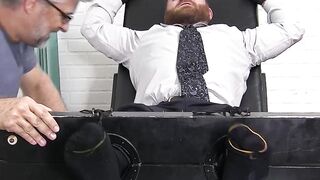 Tied up muscular amateur tickle tormented by mature master