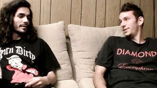 Long haired Devin Reynolds masturbating with another deviant