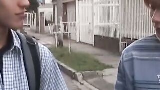 Hung latino twink ass bangs his friend and makes him cum