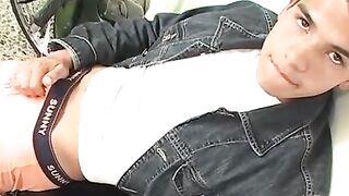 Santiago uses his motorcycle as platform for wanking