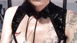 Skinny girlfriend masturbating into bdsm film