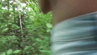Lusty amateur Bombshell takes cock outside