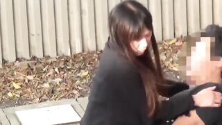 Hidden tape of Japanese babe blowing and fucking in public